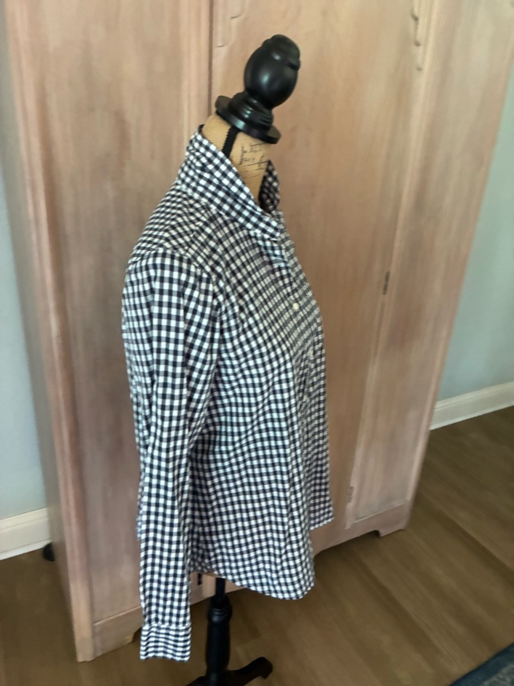 J. Crew Sz 10 Boy Navy Gingham Button Down Shirt - Picture 14 of 15